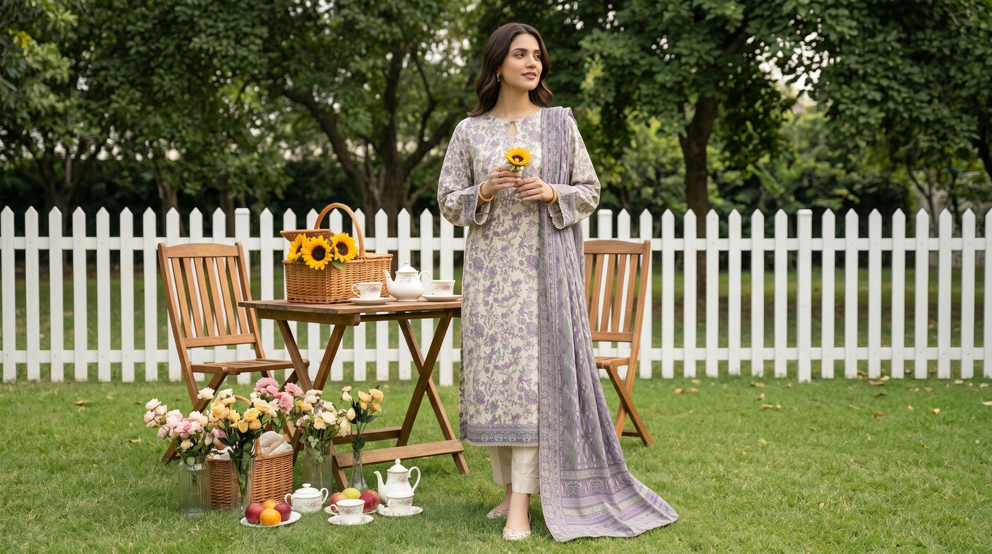 Mirage Stitched Digital Printed Lawn [D-4170]