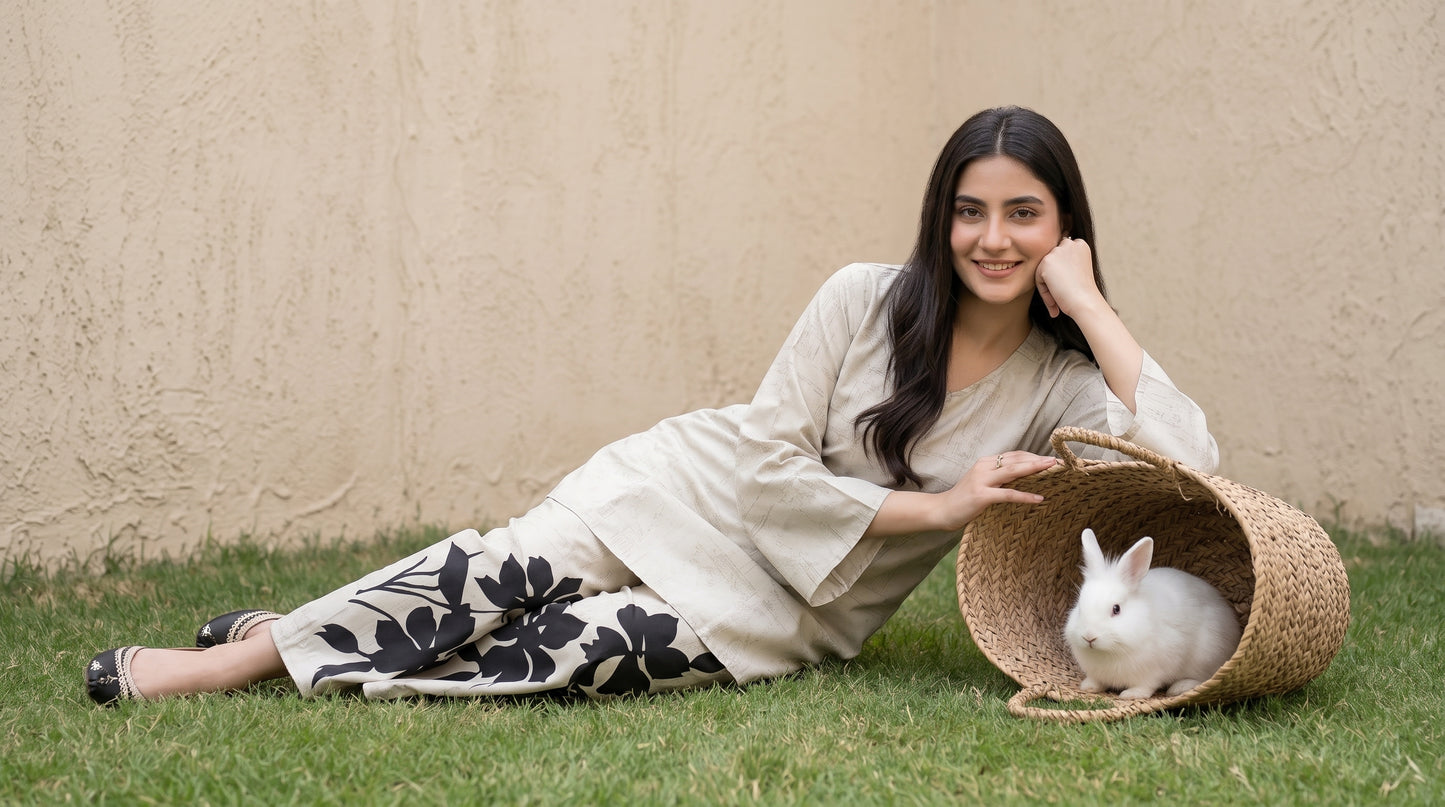 Emaan 2pcs Stitched Printed Crepe [D-4388]