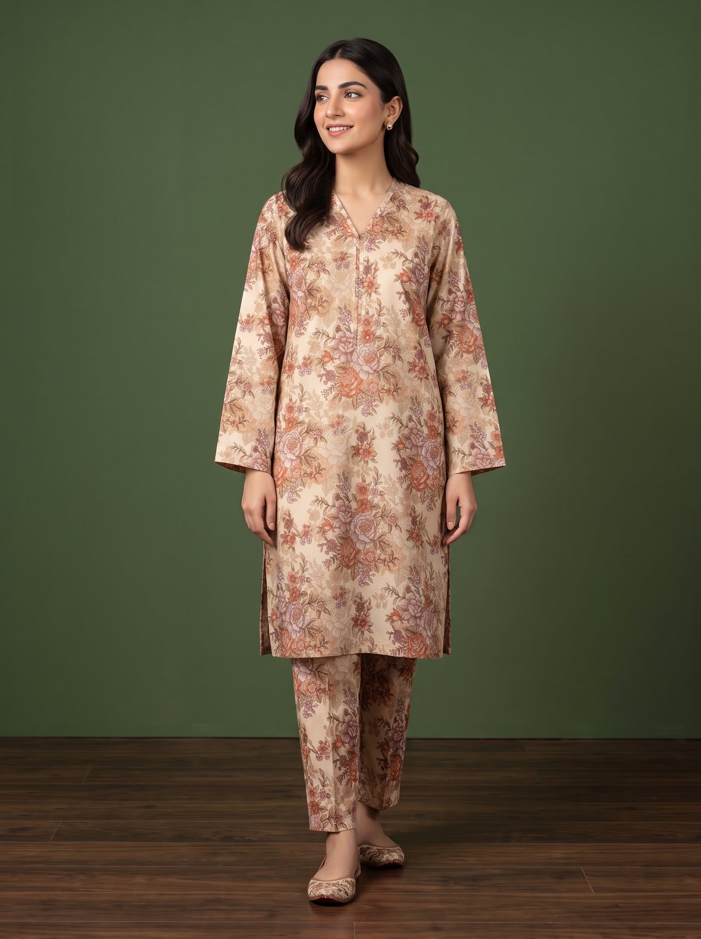 Elyora 2pcs Stitched Printed Cotton [D-4363]