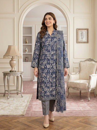 MARIUM 3pcs Un-Stitched Emb Printed Lawn [D-4141]