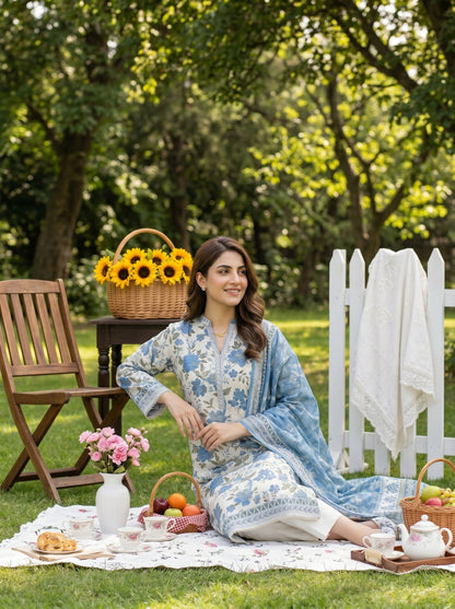 Mirage Stitched Digital Printed Lawn [D-4173]