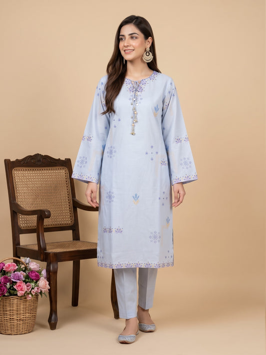 NAIMAAH 2pcs Stitched Emb Cotton [D-5157]