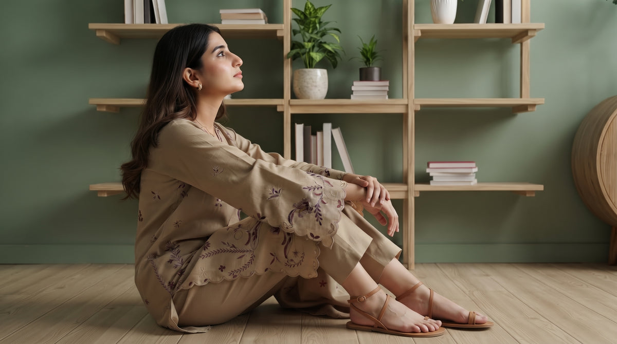 AYSANA 3pcs Un-Stitched Emb Khaddar [D-5870]