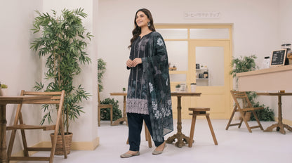MIRAAS 3pcs Un-Stitched Emb Printed Staple [D-5928]