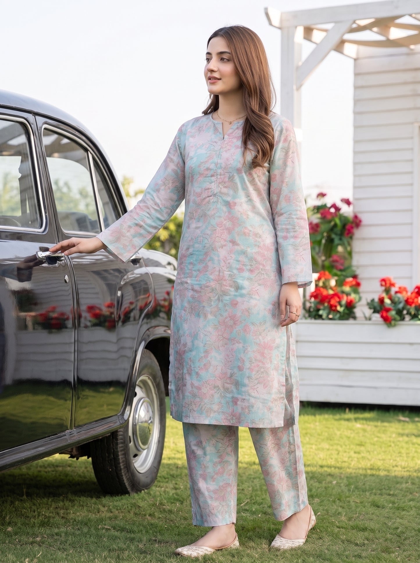 AURYN V-1 2pcs Stitched Printed Lawn [D-3201]