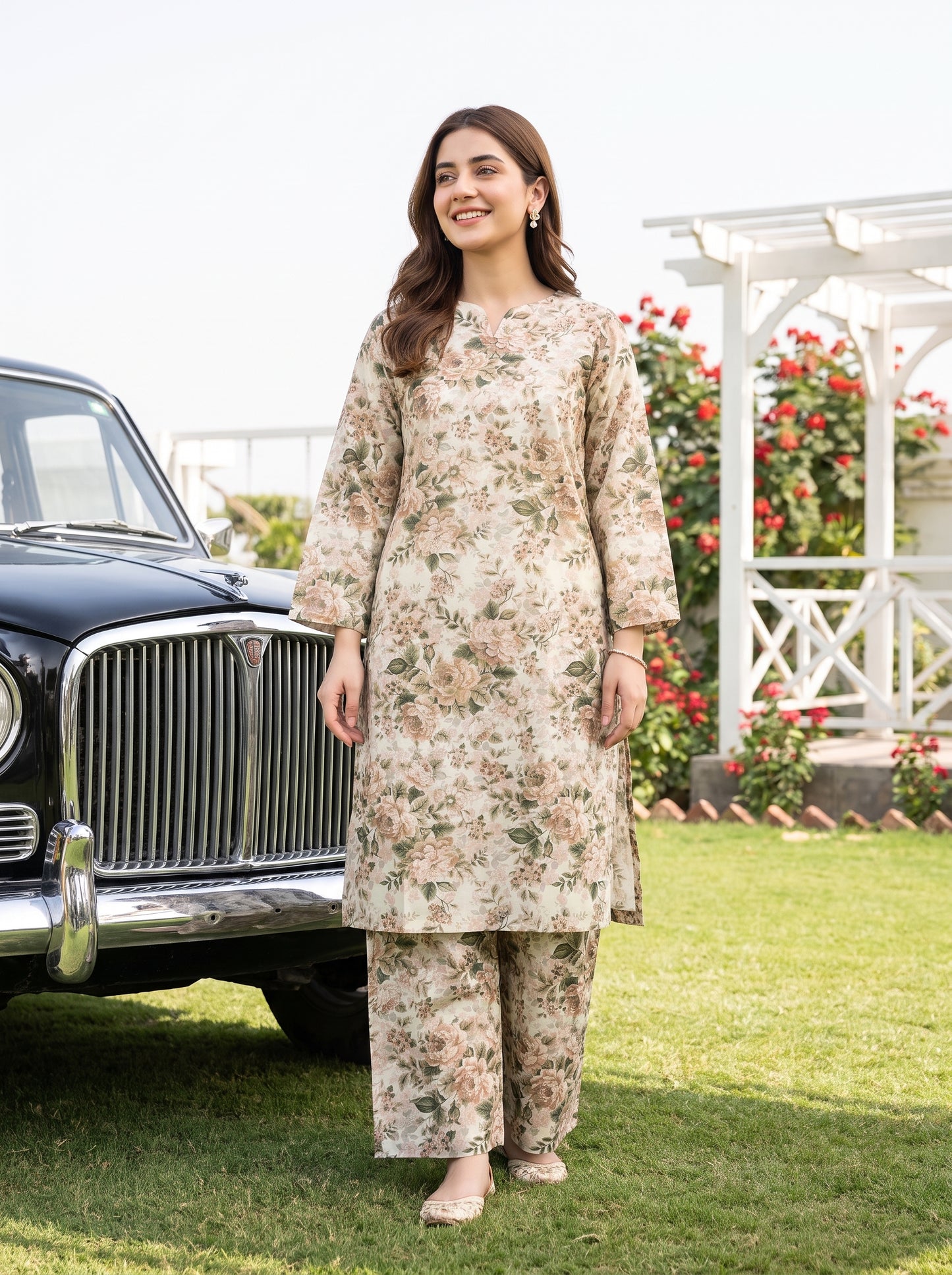 AURYN V-1 2pcs Stitched Printed Lawn [D-3202]