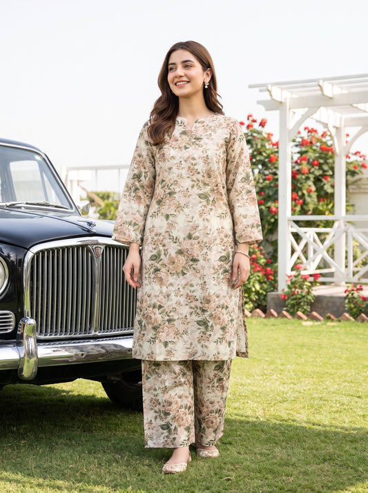 AURYN V-1 2pcs Stitched Printed Lawn [D-3202]