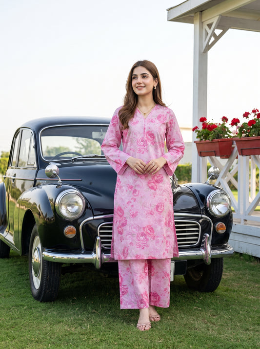 AURYN V-1 2pcs Stitched Printed Lawn [D-3204]