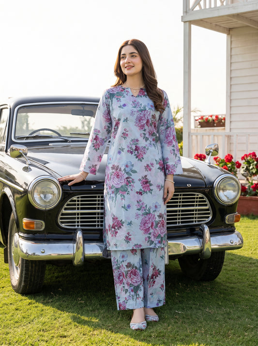 AURYN V-1 2pcs Stitched Printed Lawn [D-3205]