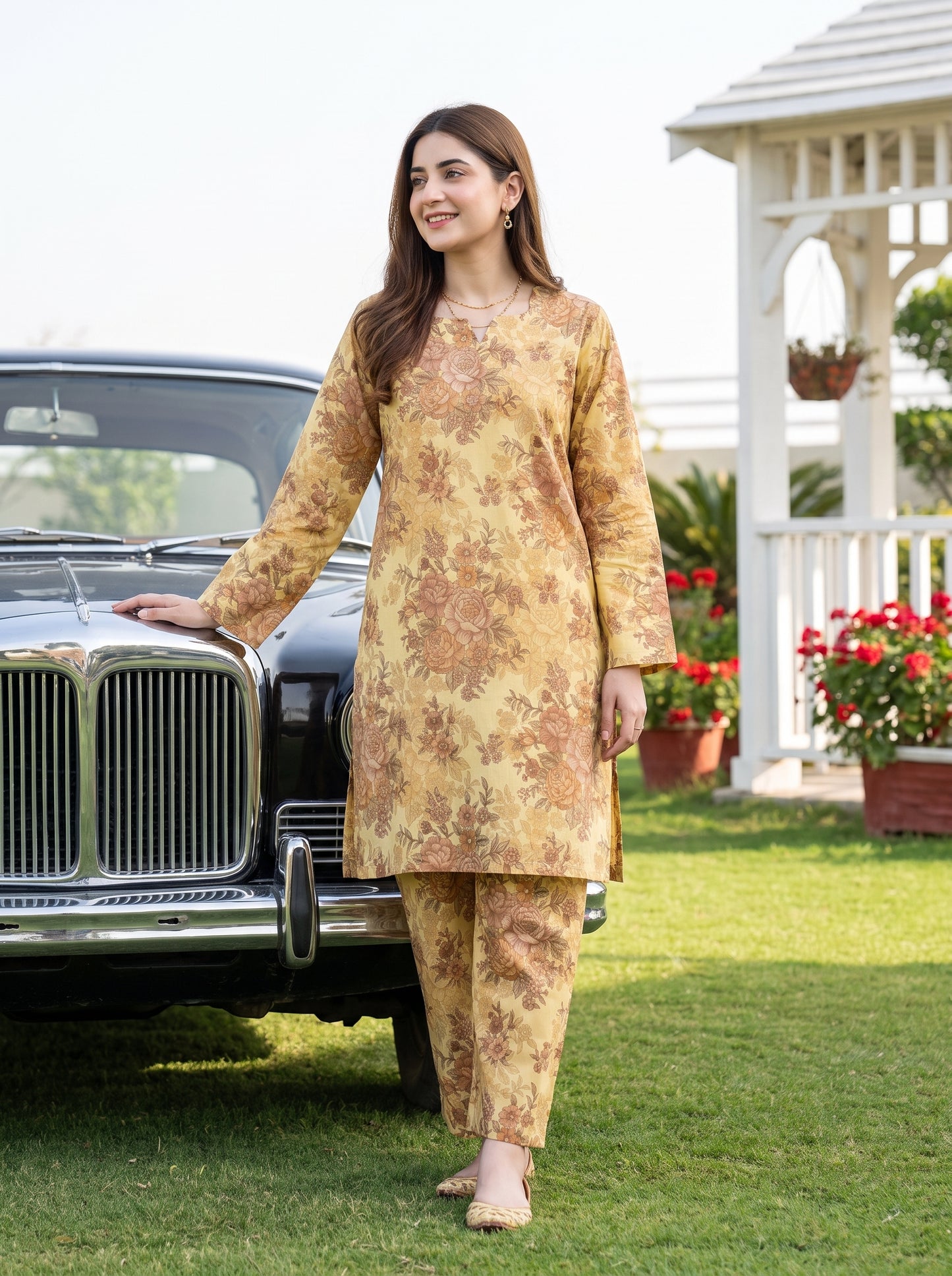 AURYN V-1 2pcs Stitched Printed Lawn [D-3206]