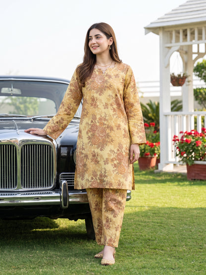 AURYN V-1 2pcs Stitched Printed Lawn [D-3206]