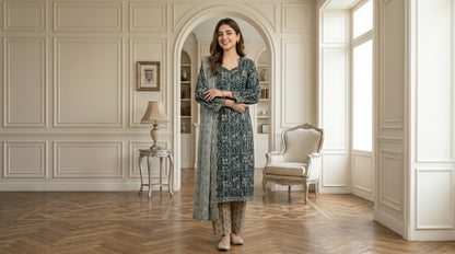 MARIUM 3pcs Un-Stitched Emb Printed Lawn [D-4142]