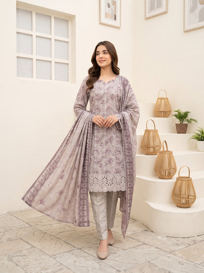 CALIA 3pcs Un-Stitched Emb Printed Staple [D-6079]