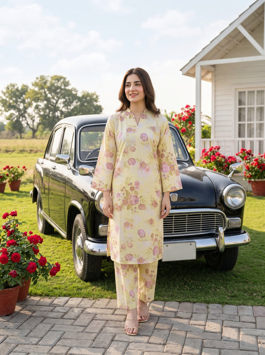 AURYN V-2 2pcs Stitched Printed Lawn [D-3210]