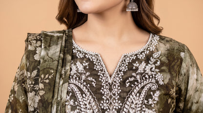MAHIRI 3pcs Un-Stitched Emb Printed Staple [D-5924]