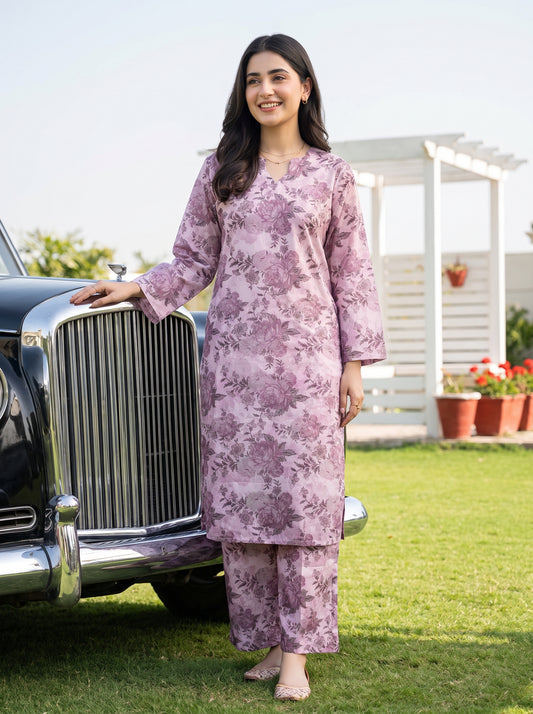 AURYN V-2 2pcs Stitched Printed Lawn [D-3211]