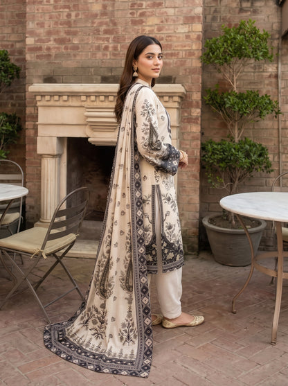 AYEZAH 3pcs Un-Stitched Print Viscose [D-07]