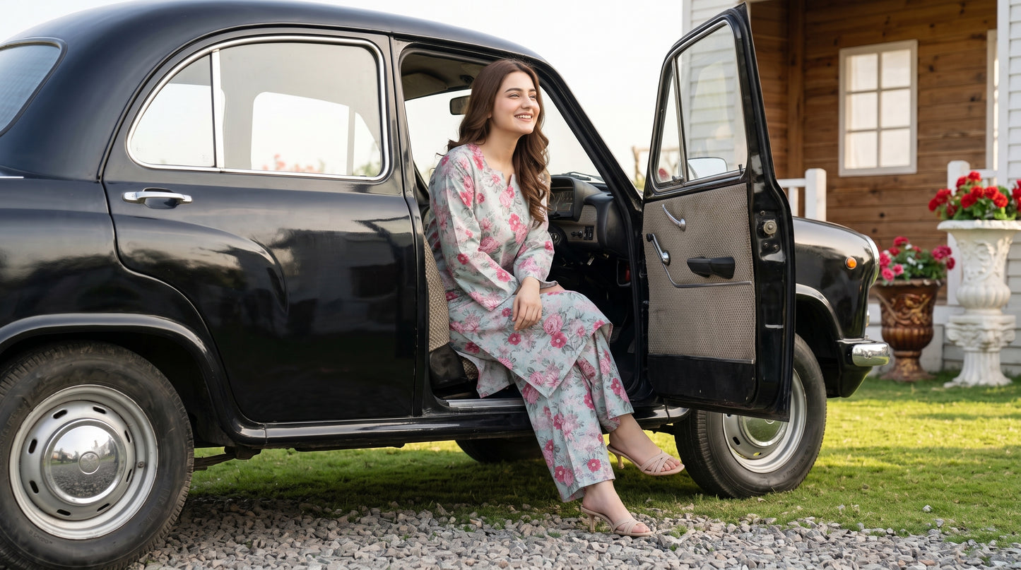AURYN V-2 2pcs Stitched Printed Lawn [D-3213]