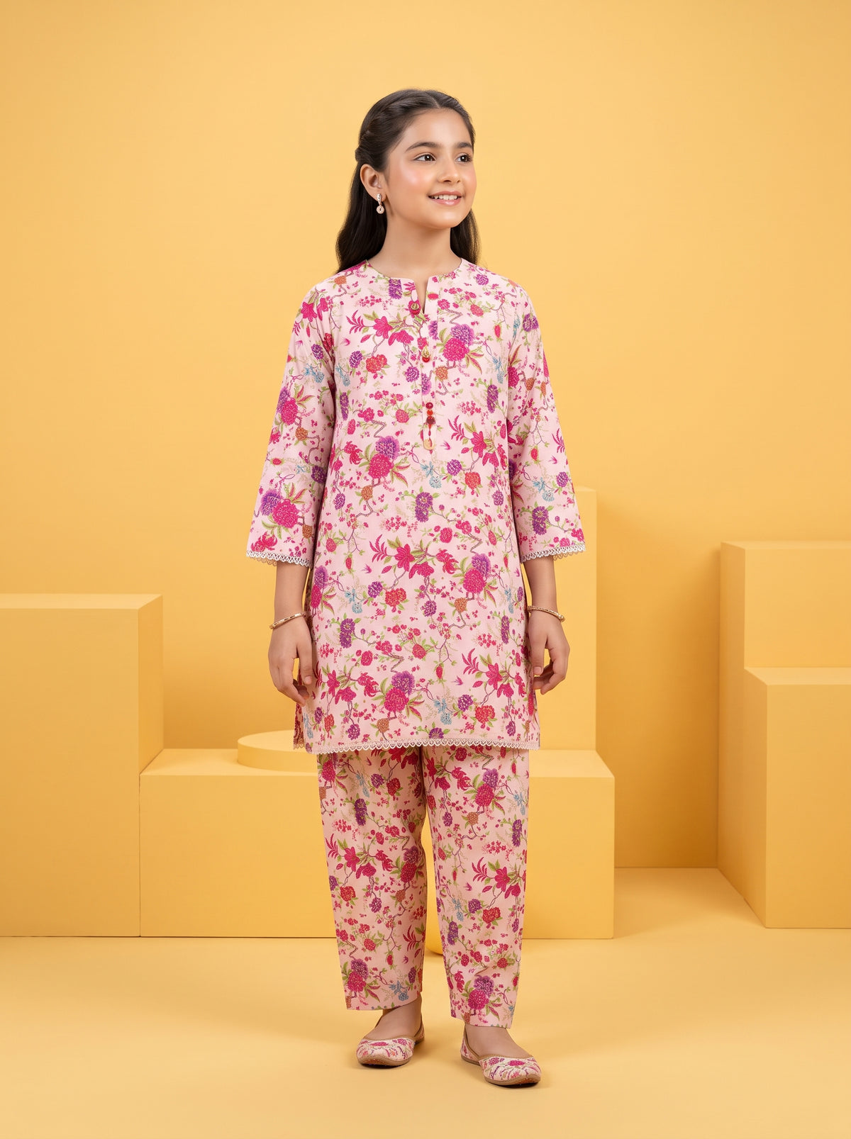LITTLE TWIRLS 2pcs Stitched Printed Cotton [D-5597]