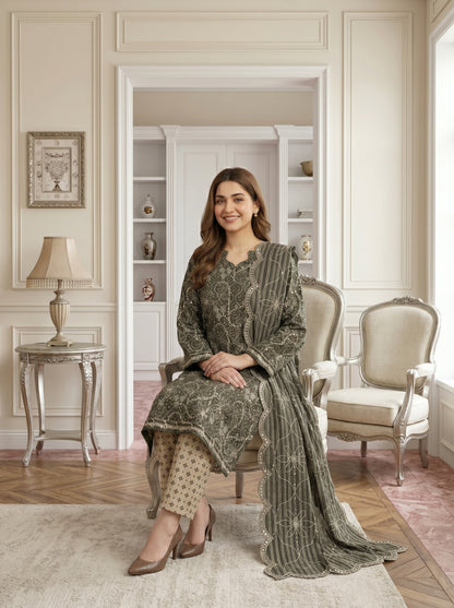 MARIUM 3pcs Un-Stitched Emb Printed Lawn [D-4144]