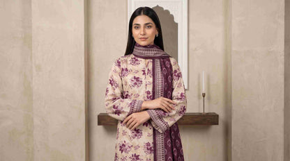 INAYA 3pcs Stitched Printed Lawn [D-5129]