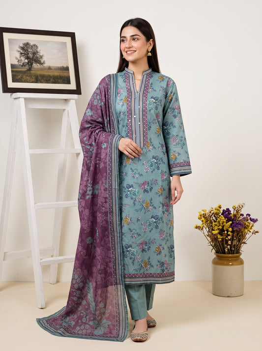 LAVINIA 3pcs Un-Stitched Printed Lawn [D-01]