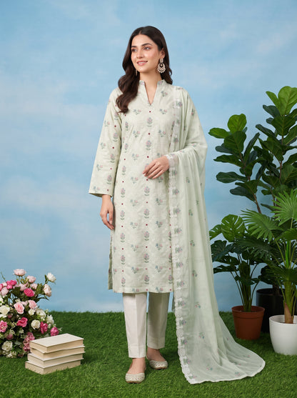 SOFIA 3pcs Un-Stitched Emb Cambric [D-4889]