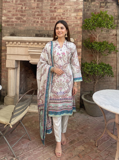 AYEZAH 3pcs Un-Stitched Print Viscose [D-05]