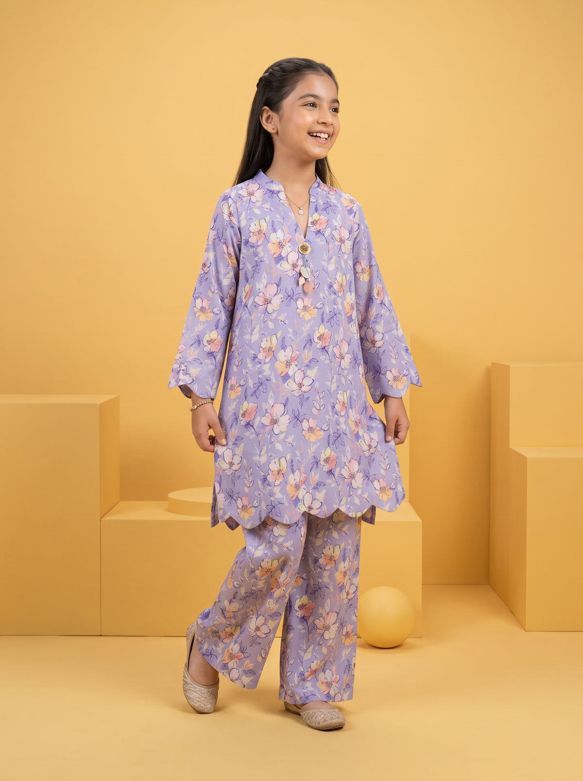 LITTLE TWIRLS 2pcs Stitched Printed Cotton [D-5600]