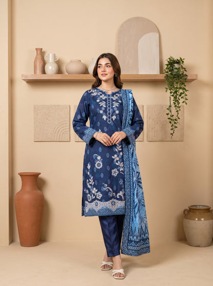 DESIR 3pcs Un-Stitched Emb Printed Staple [D-5891]