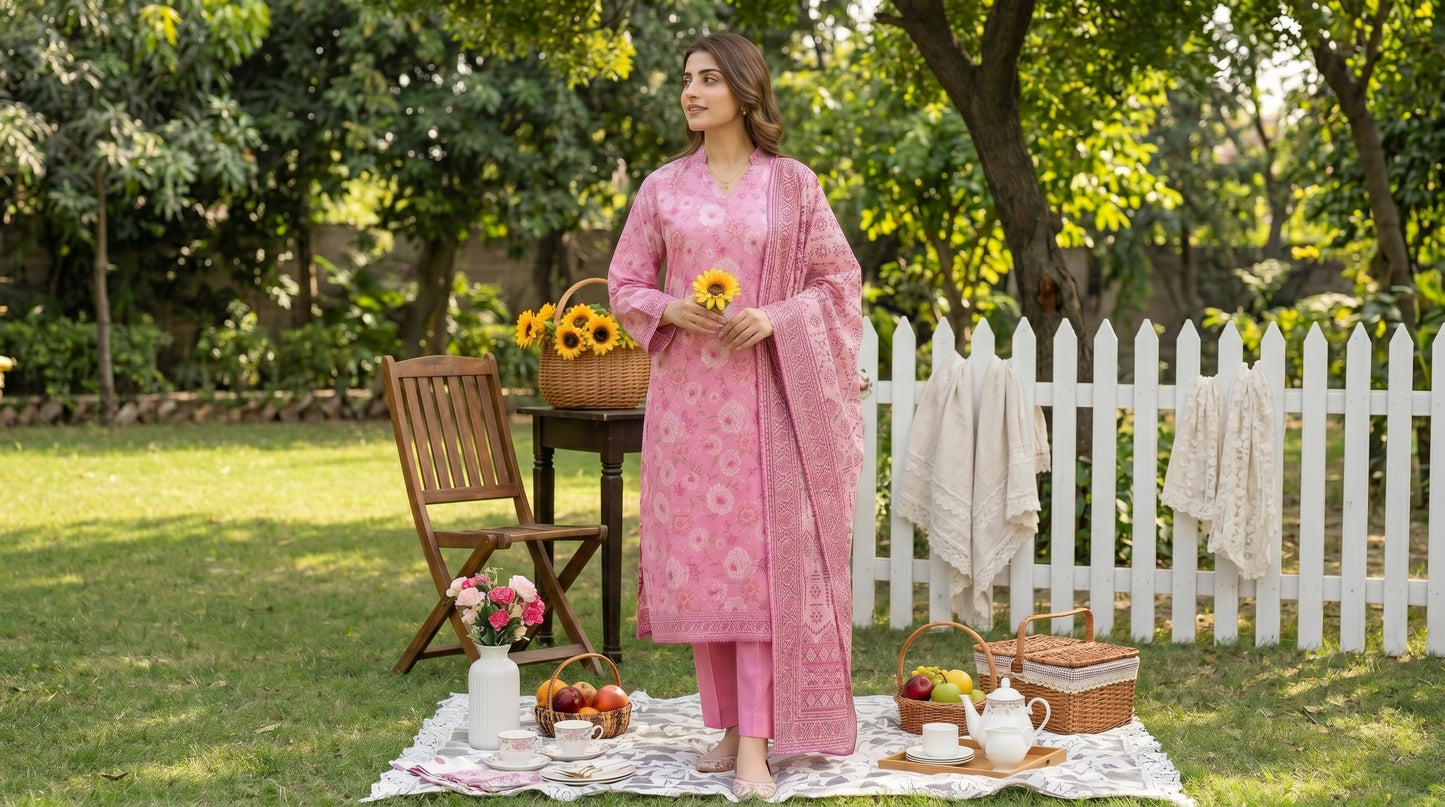 Mirage Stitched Digital Printed Lawn [D-4166]