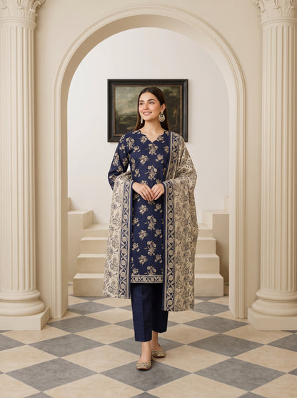 MAHRUKH 3pcs Stitched Printed Khaddar [D-6147]