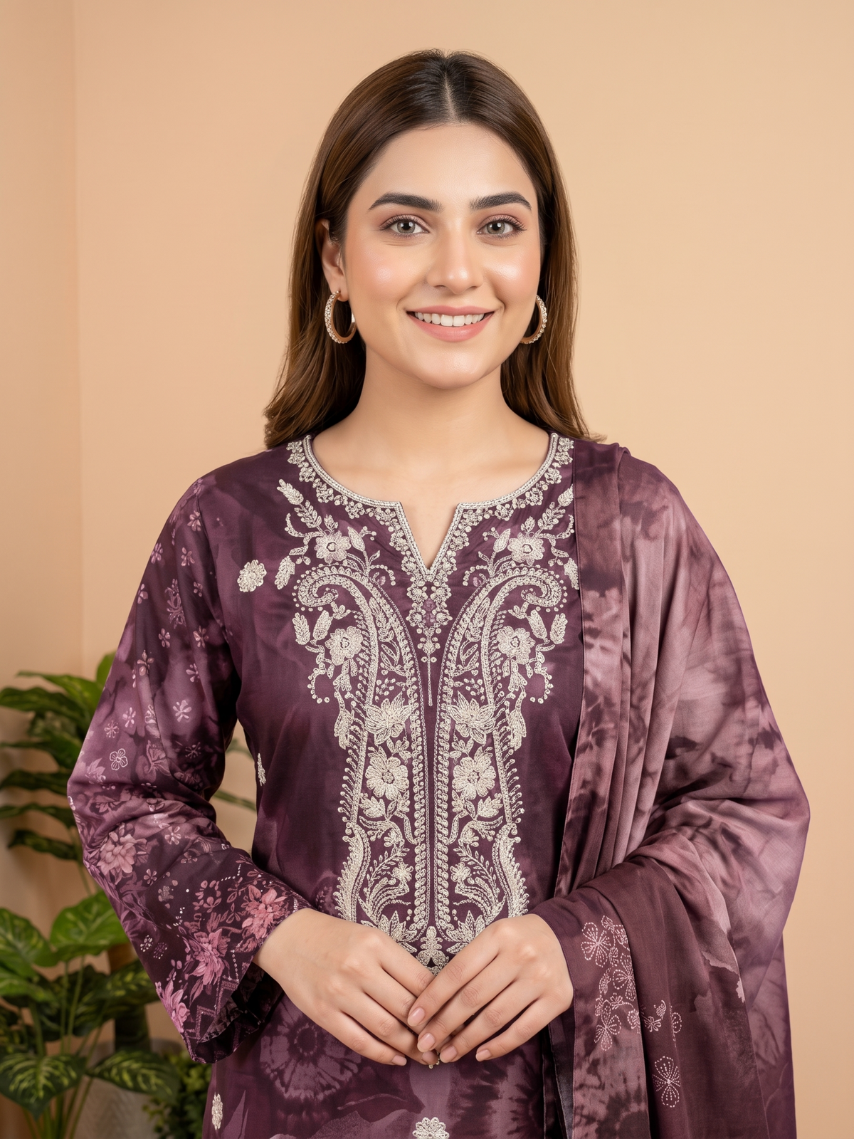 MAHIRI 3pcs Un-Stitched Emb Printed Staple [D-5920]