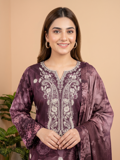 MAHIRI 3pcs Un-Stitched Emb Printed Staple [D-5920]