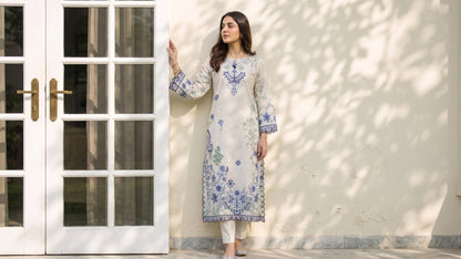Chloris 2pcs Stitched Printed Swiss Kaftaan [D-4090]