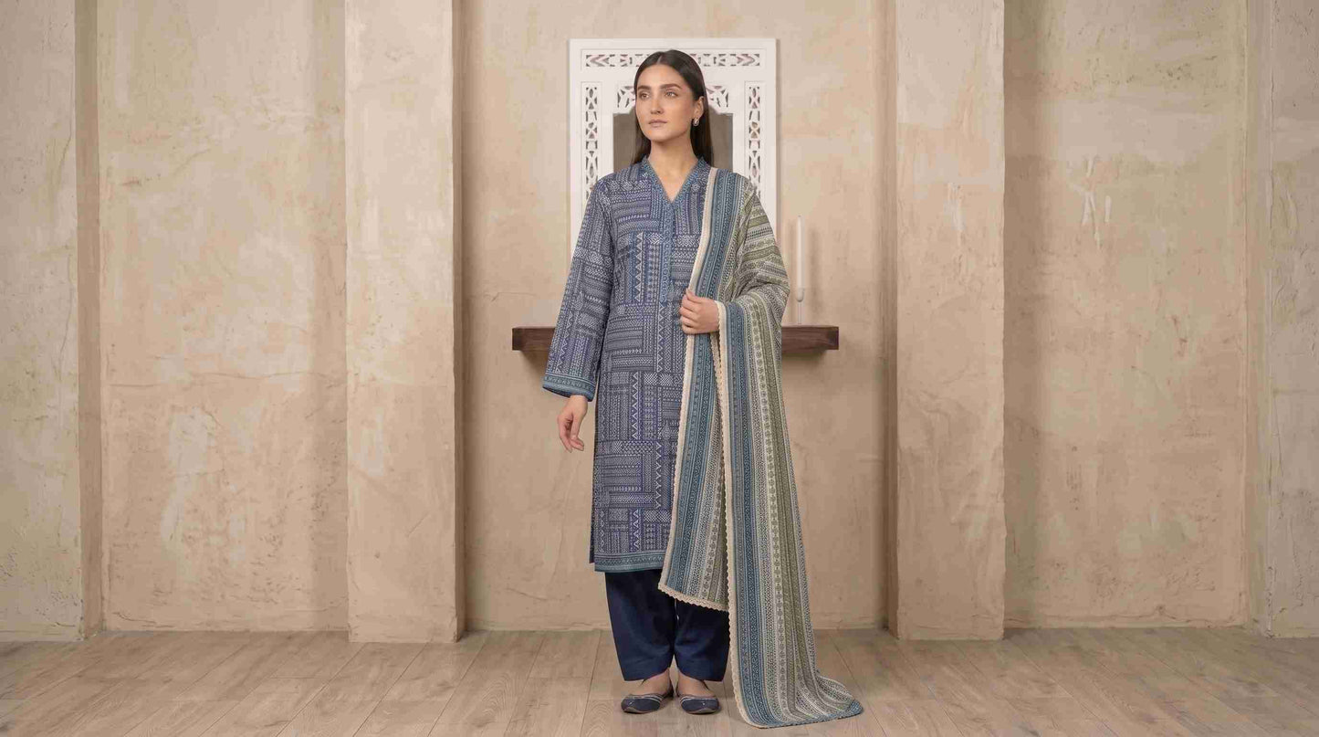 INAYA 3pcs Stitched Printed Lawn [D-5126]