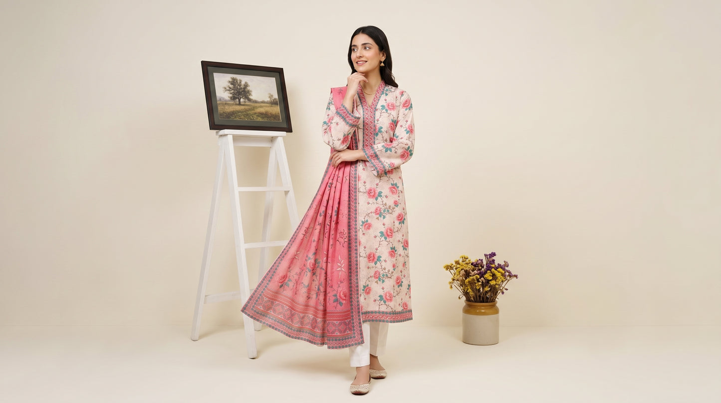 LAVINIA 3pcs Un-Stitched Printed Lawn [D-10]