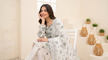 CALIA 3pcs Un-Stitched Emb Printed Staple [D-6076]