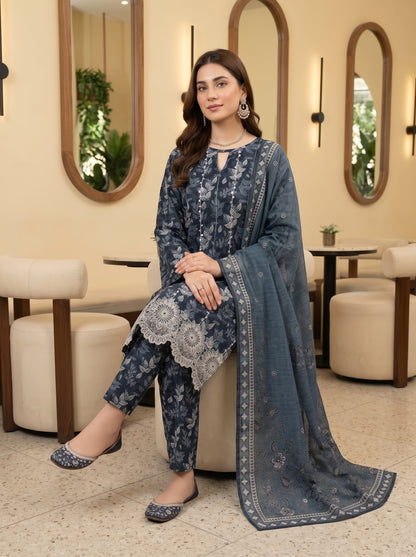 ZAINA 3pcs Un-Stitched Emb Printed Cotton [D-5959]