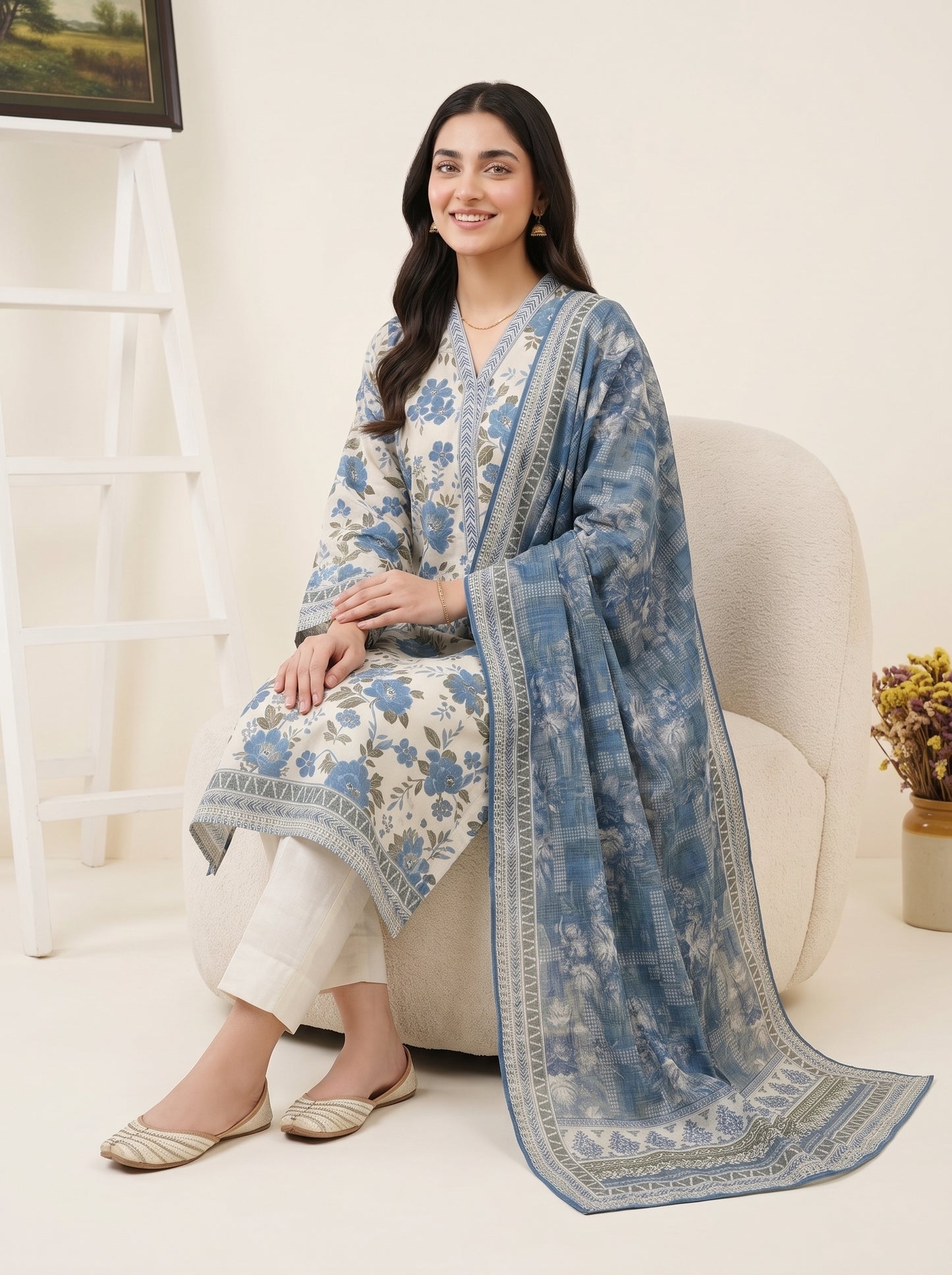 LAVINIA 3pcs Un-Stitched Printed Lawn [D-04]