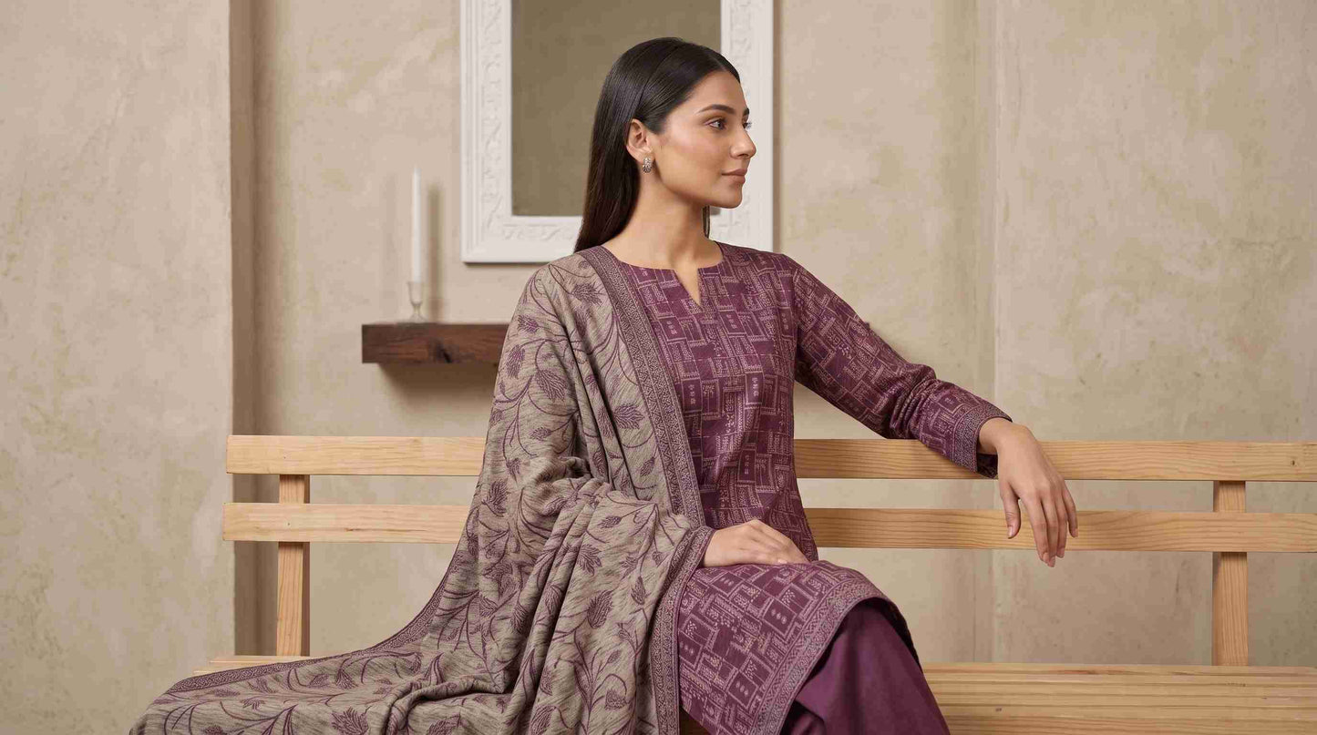 INAYA 3pcs Stitched Printed Lawn [D-5124]