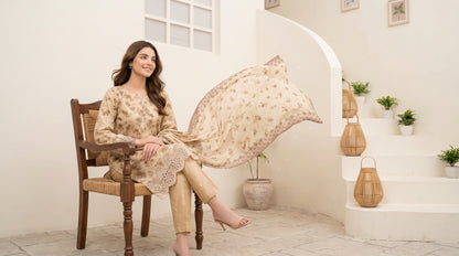 CALIA 3pcs Un-Stitched Emb Printed Staple [D-6069]