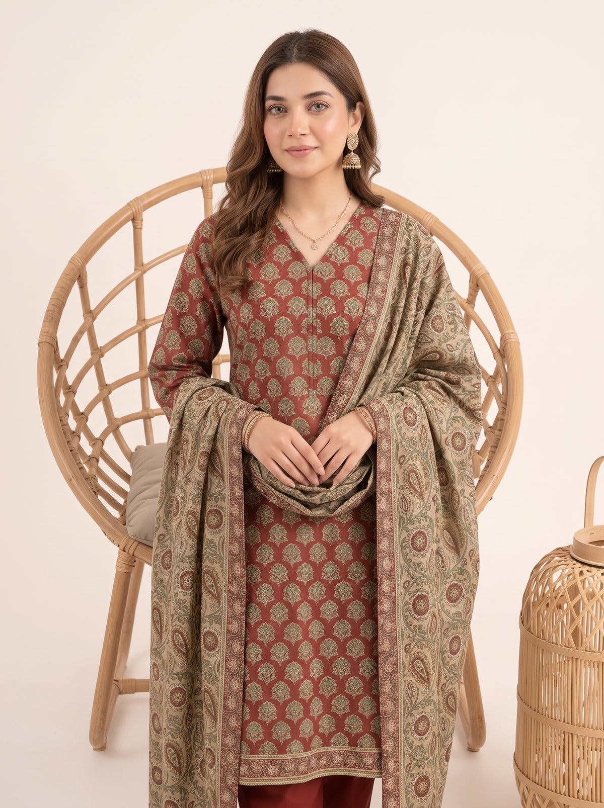 MAHRUKH 3pcs UN-Stitched Printed Khaddar [D-6148]