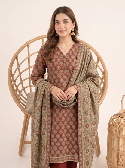 MAHRUKH 3pcs UN-Stitched Printed Khaddar [D-6148]