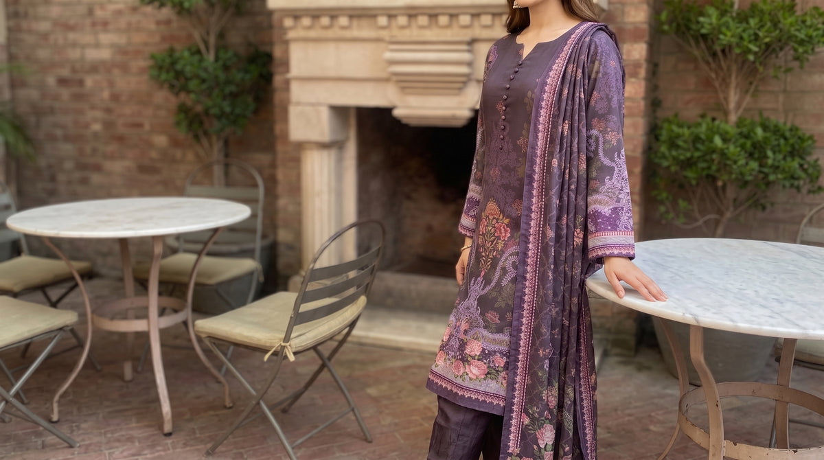 AYEZAH 3pcs Un-Stitched Print Viscose [D-04]