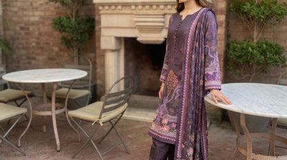 AYEZAH 3pcs Un-Stitched Print Viscose [D-04]