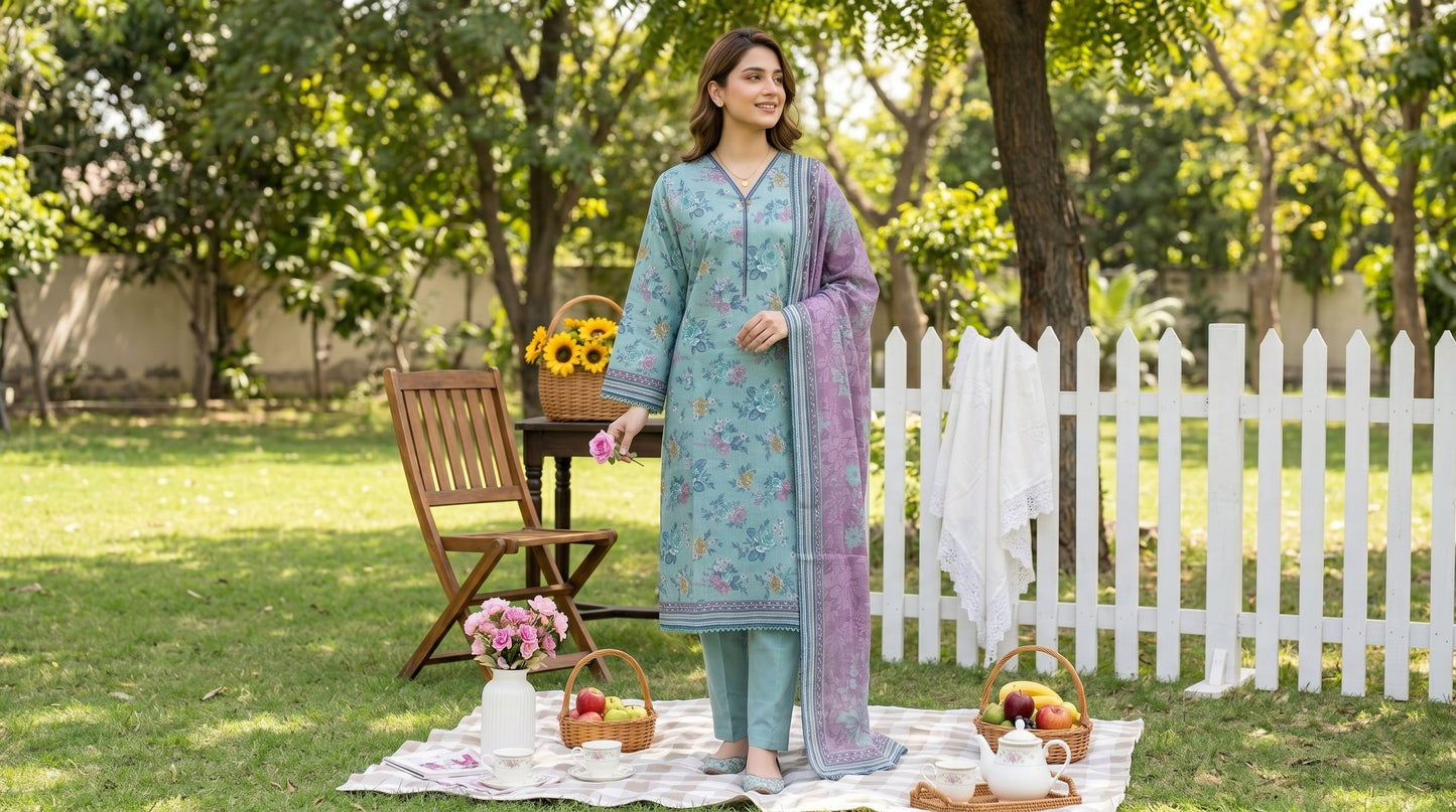 Mirage Stitched Digital Printed Lawn [D-4174]