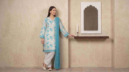 INAYA 3pcs Stitched Printed Lawn [D-5122]
