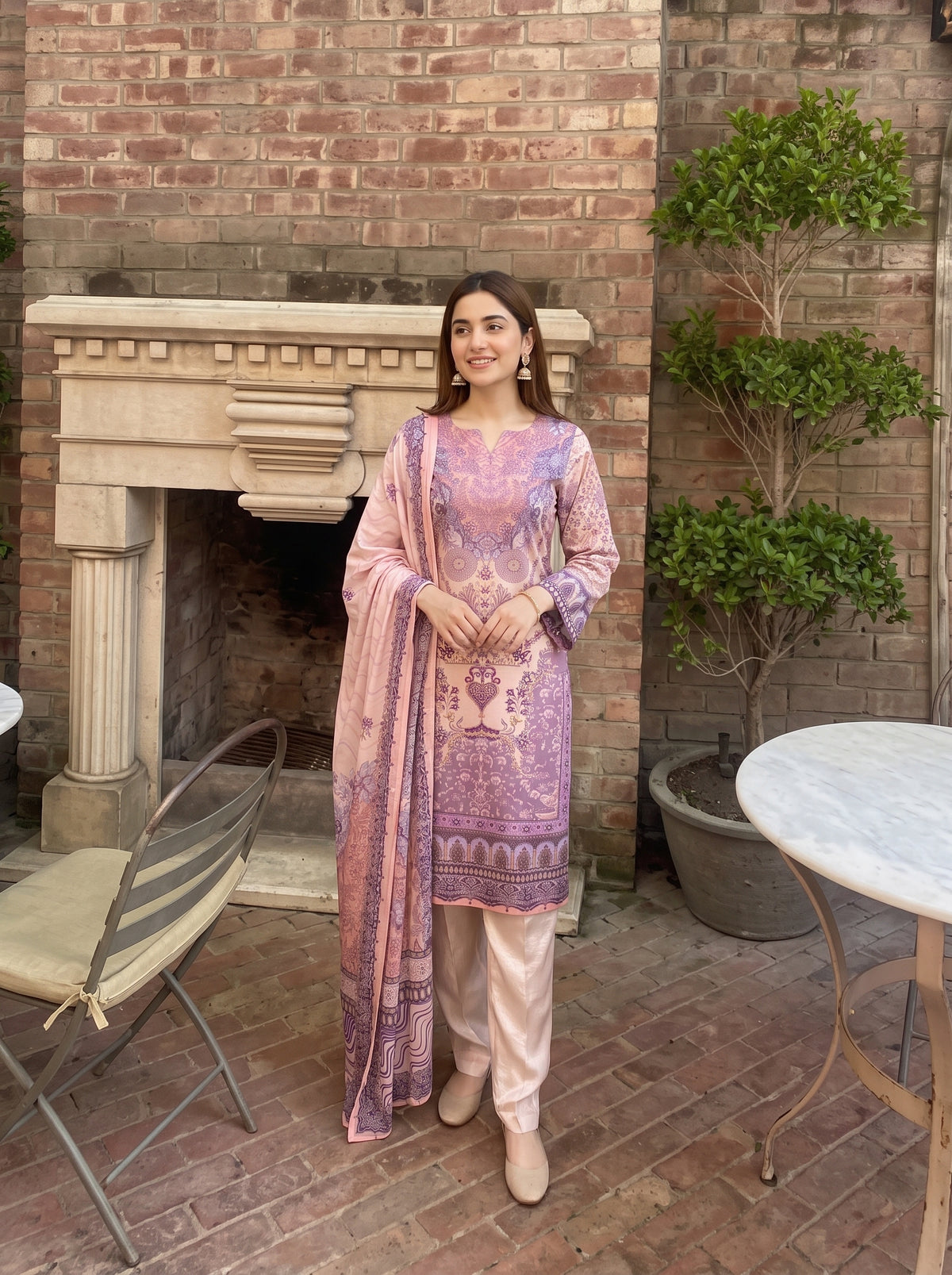 AYEZAH 3pcs Un-Stitched Print Viscose [D-09]