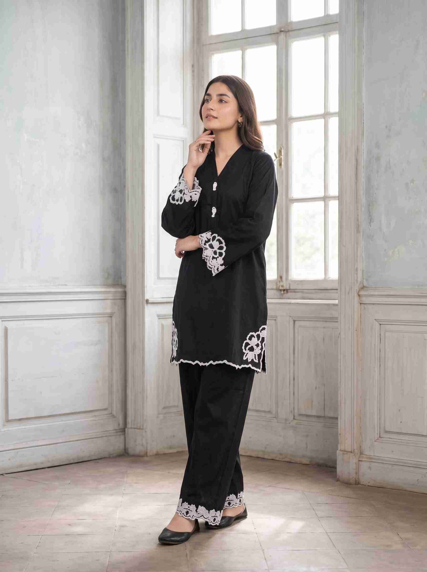 PAIMANA 2pcs Stitched Emb Cotton [D-4414]